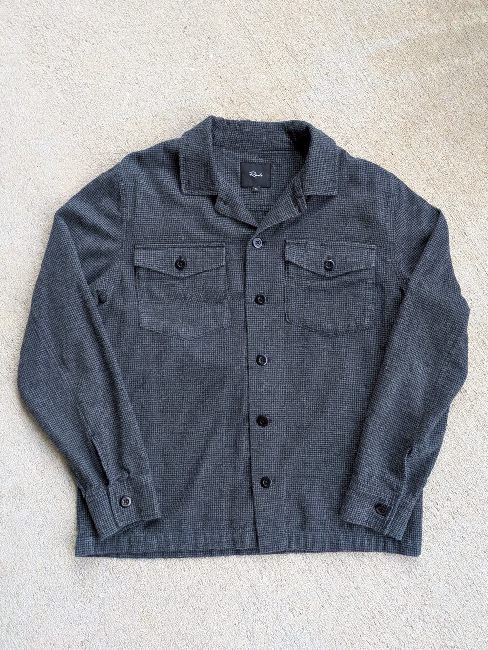 Rails Camp Collar Houndstooth Flannel Button-Down Shirt